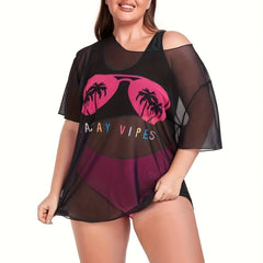  Racer Back Tank Bra & Panty Bikini Set with Cover Up Swimsu