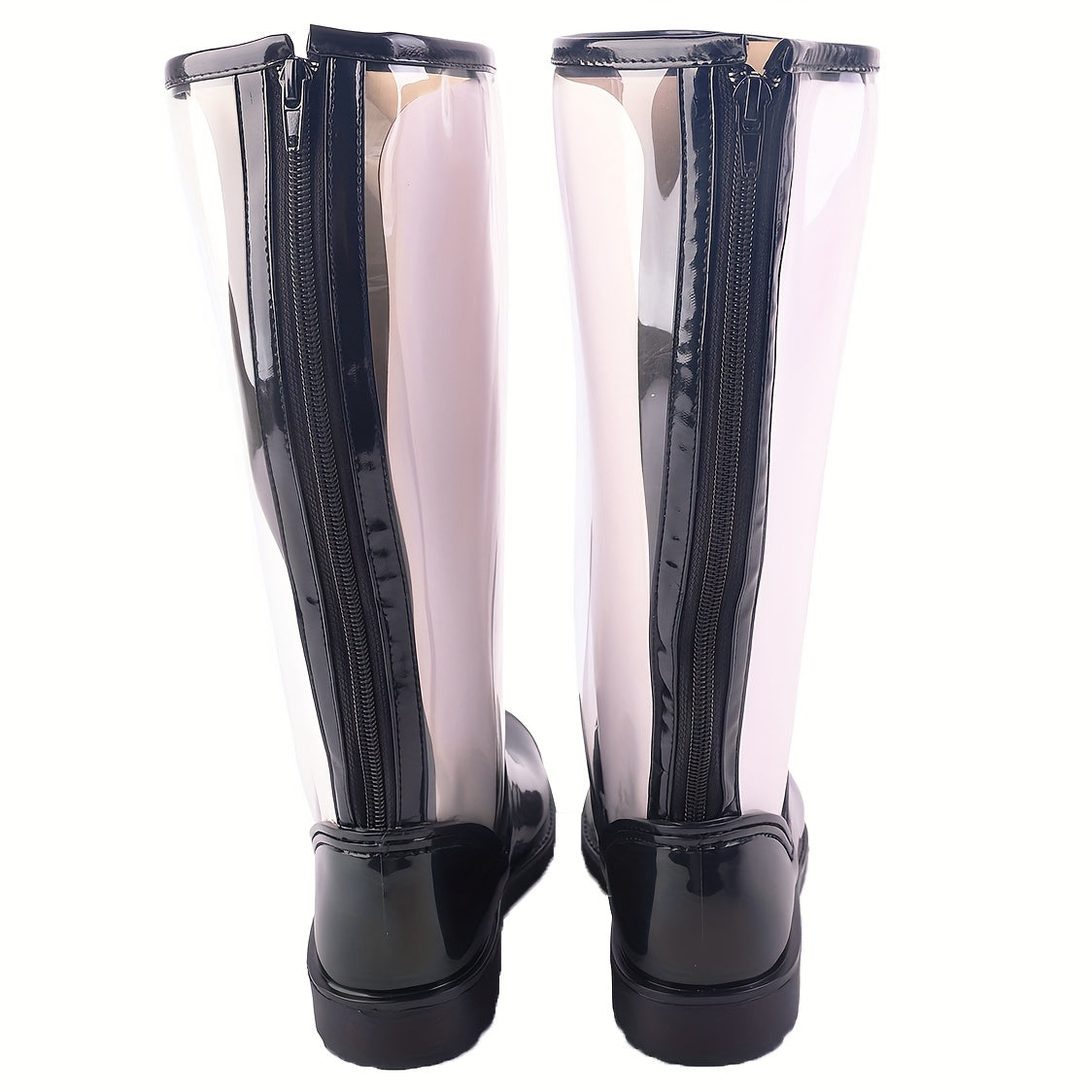 Women's Transparent Waterproof Rain Boots Non Slip Wear Resistance PVC Flat