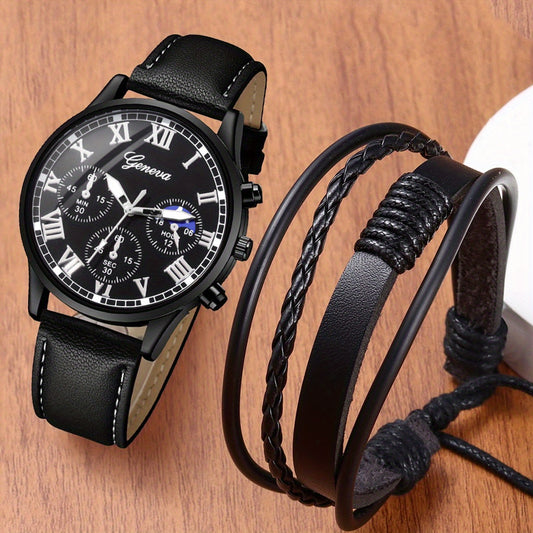 2pcs 4pcs Casual Digital Quartz Watch Bracelet Set