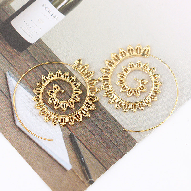 Leaf Spiral Personality Earrings
