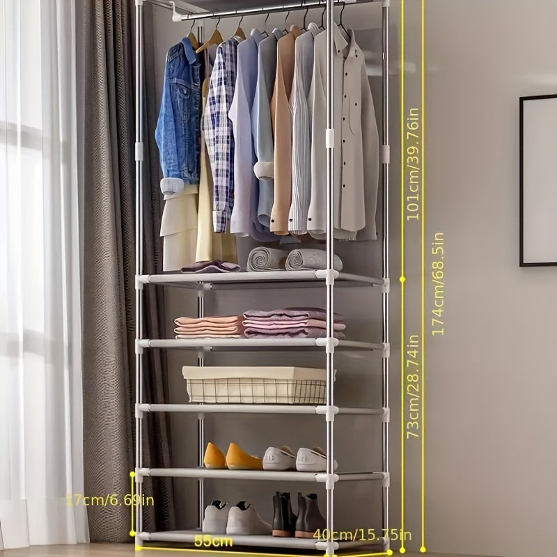 Modern Floor to Ceiling Coat Rack for Indoor Storage & Drying