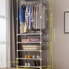 Modern Floor to Ceiling Coat Rack for Indoor Storage & Drying