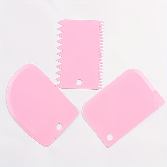 3-Piece Colorful Dough Scraper Set for Cake Decorating & Baking