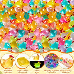 50pcs Glow Dark Chicks ABS Resin Figurines DIY Crafts Sand T