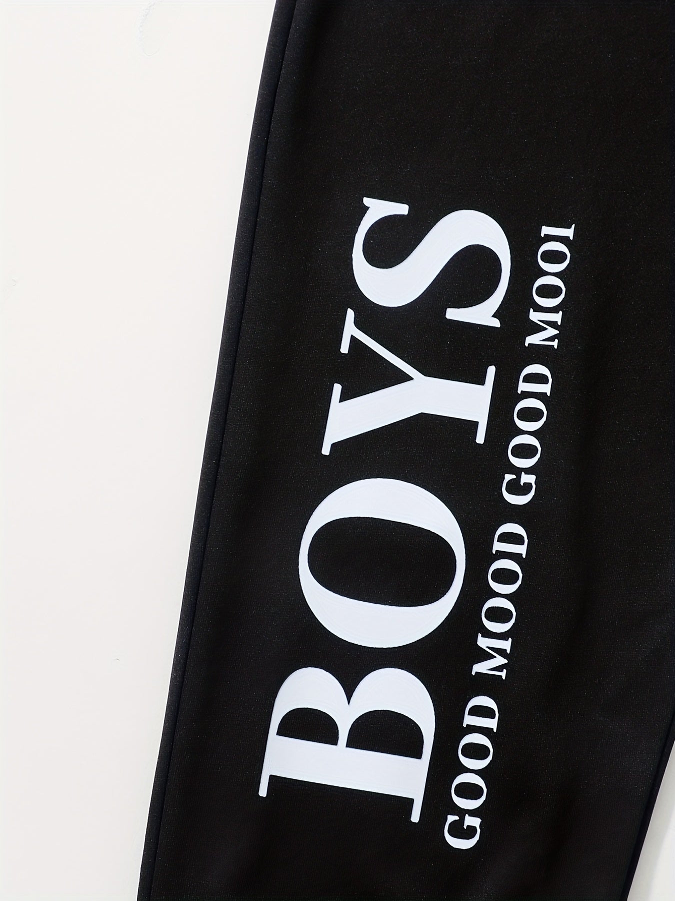 2pcs Boys GOOD MOOD Long Sleeve Sweatshirt & Sweatpants Set
