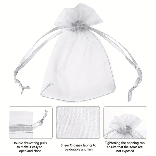 100pcs Solid Organza Gift Bag 7x9cm For Jewelry Candy