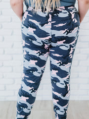  Camo Drawstring High Waist Sweatpants - Women's Plus