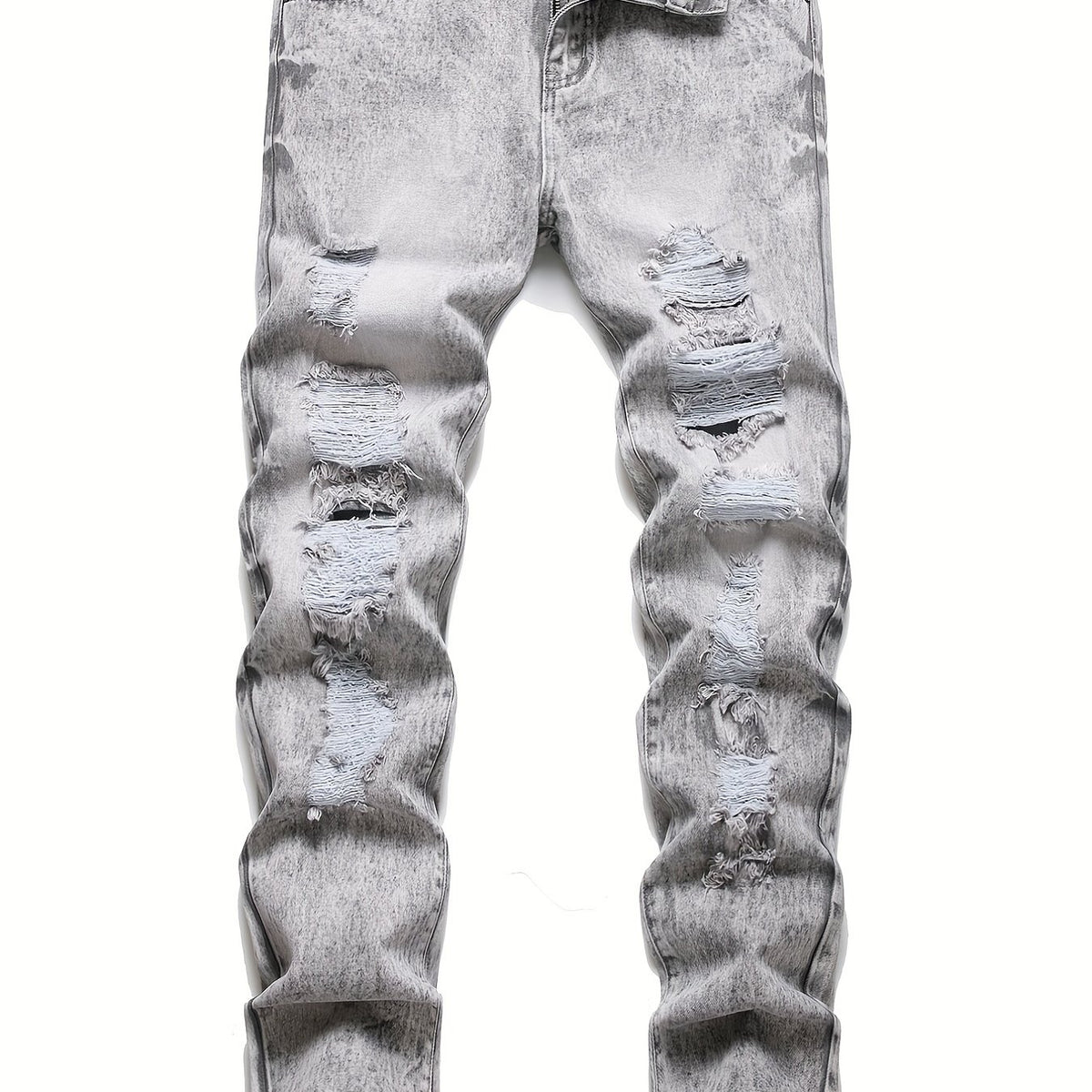 Men's Slim Fit Ripped Jeans Distressed Denim Pants