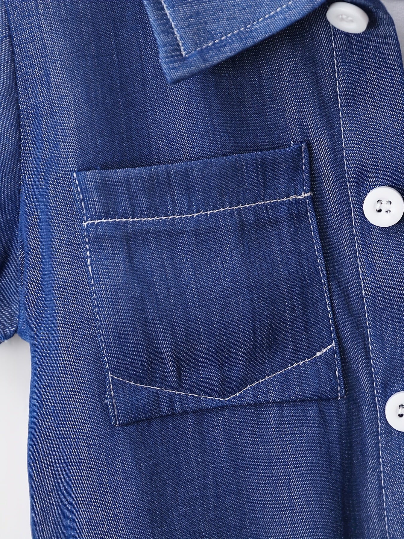 2pcs Baby Boys Denim Shirt & Shorts Set
