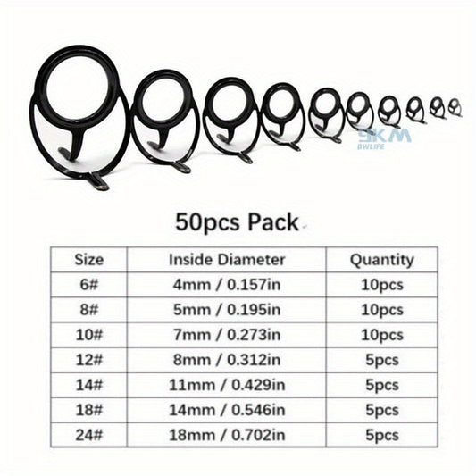 Stainless Steel Fishing Rod Guide Rings 4-38mm 50pcs/100pcs