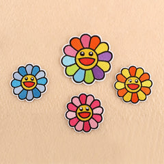 12pcs Smile Face Rainbow Sunflower Embroidered Patches