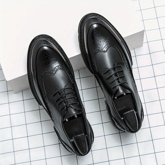 Men's Brogue Wingtip Derby Shoes Lace up Front Dress Shoes
