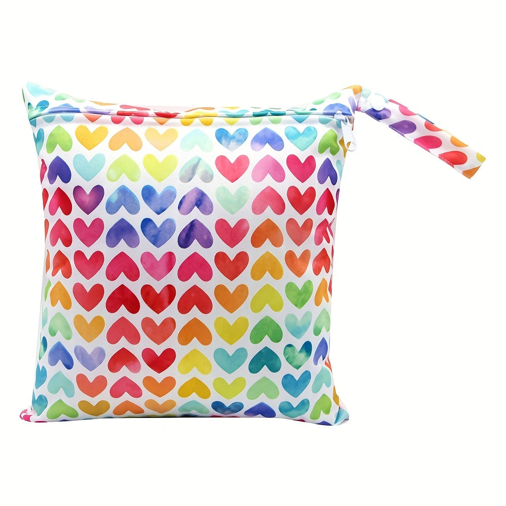 Colorful Heart Pattern Wet Diaper Bag for Mom