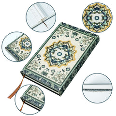 Peacock Green Floral Notebook with Magnetic Closure