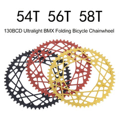 BOLANY 54 56 58T BMX Folding Bike Chainwheel 130BCD Narrow Wide Chainring