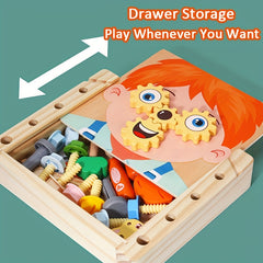 Kids Wooden Toolbox Toy Educational Shape Matching Game