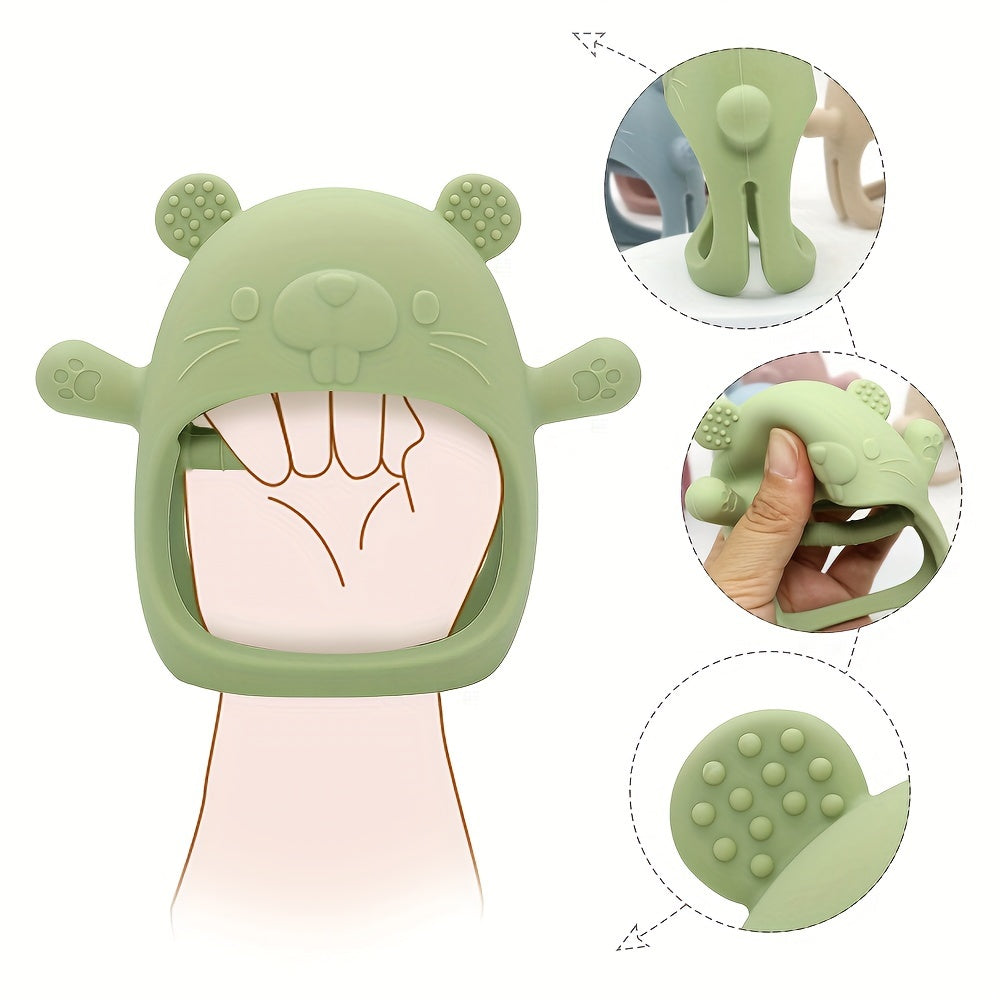 1pc Bear Shaped Silicone Teether for Youngsters Mixed Colors