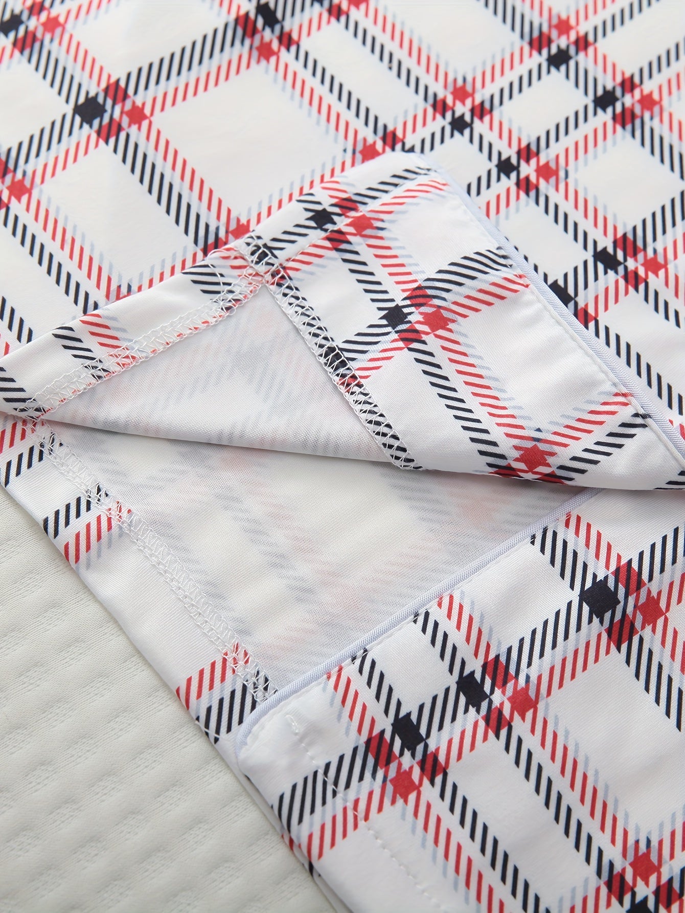Plaid Pajama Set Long Sleeve Top & Pants