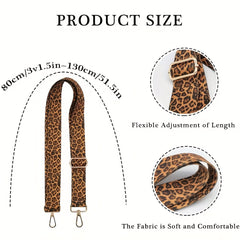 Leopard Pattern Bag Strap Wide Shoulder Replacement Adjustable Travel