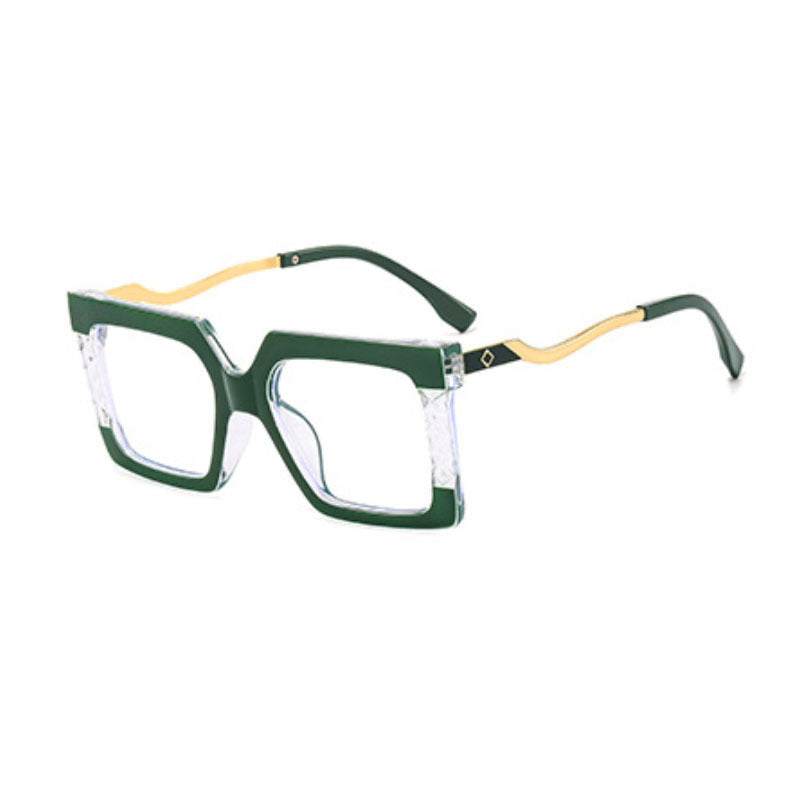 Large Frame Light Blocking Glasses Metal Eyeglasses Frame Square Spectacles