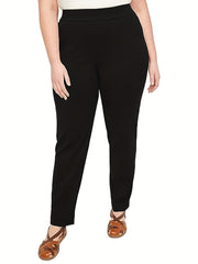  High Rise Stretch Tapered Leg Trousers
