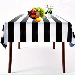 3pcs Waterproof Striped Tablecloth for Dining Camping Picnic Decor
