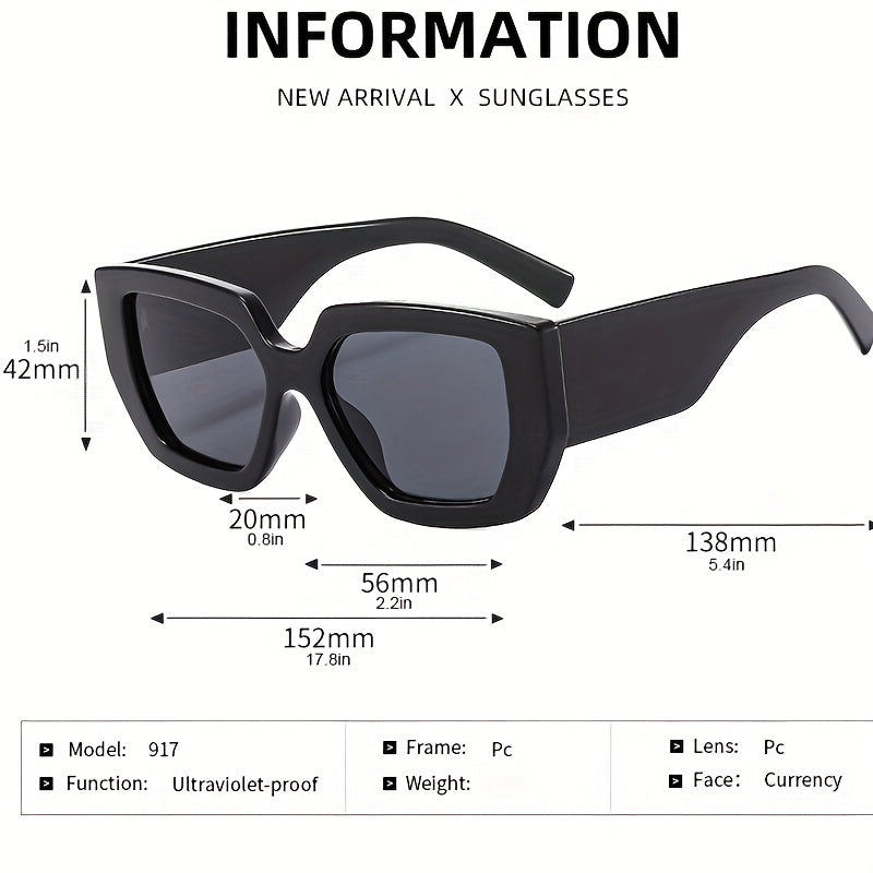 Y2K Jelly Square Sunglasses UV400 Sun Shades for Summer