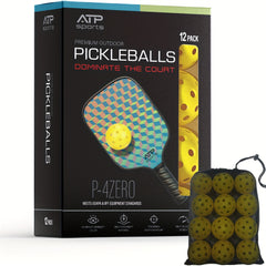 12pcs Pickleball Balls USAPA 40 Holes Pickle Balls w/ Mesh Bag
