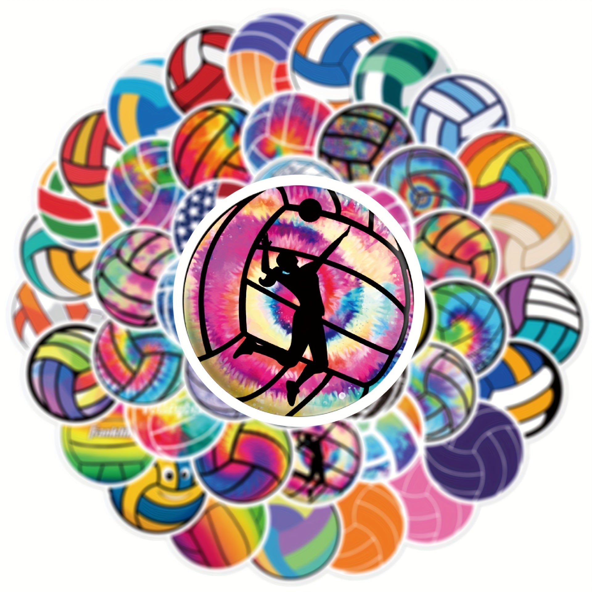 50pcs Volleyball Series Doodle Stickers Waterproof DIY Decorative Stickers