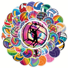 50pcs Volleyball Series Doodle Stickers Waterproof DIY Decorative Stickers