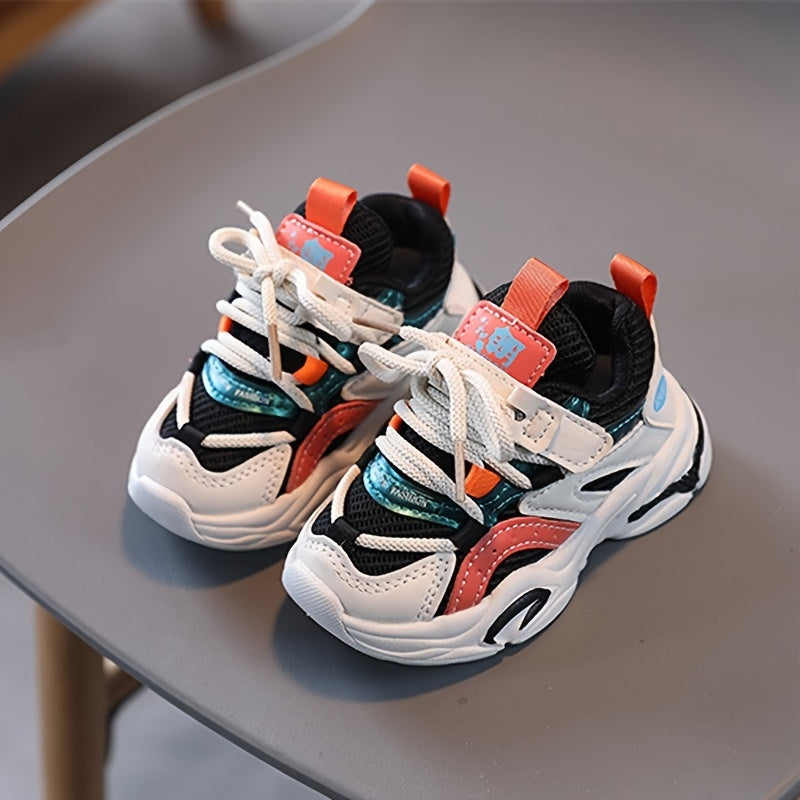 Boys Lace Up Sneakers Lightweight Anti-Slip Outdoor Shoes