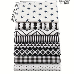 8pcs Printed Fabric Patchwork Doll Needlework Cloth DIY Sewing Quilting Material