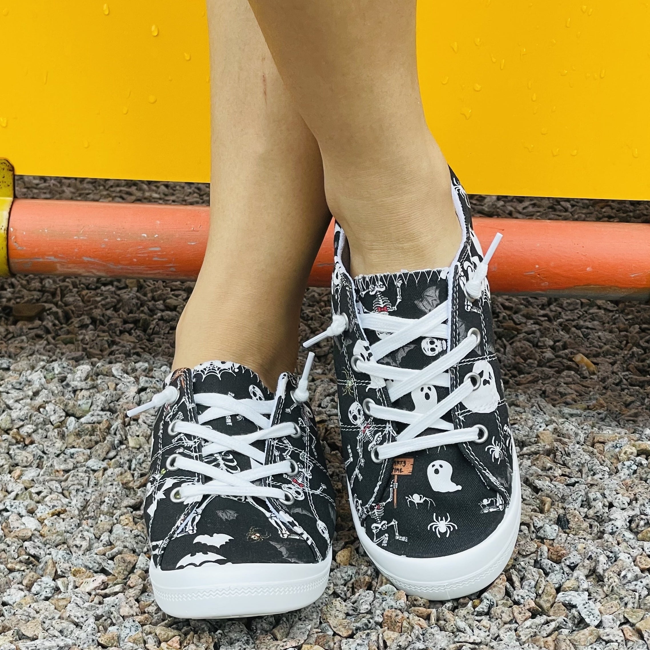 Women's Skull & Ghost Printed Shoes Lightweight Outdoor Canvas