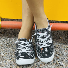 Women's Skull & Ghost Printed Shoes Lightweight Outdoor Canvas