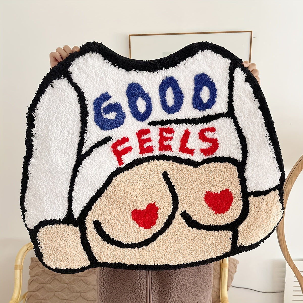 Plush Body Shape Bathroom Rug Mat Washable Non Slip Soft Faux Cashmere Carpet