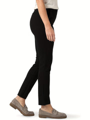  Women's Solid Comfort Stretch Slim Trousers