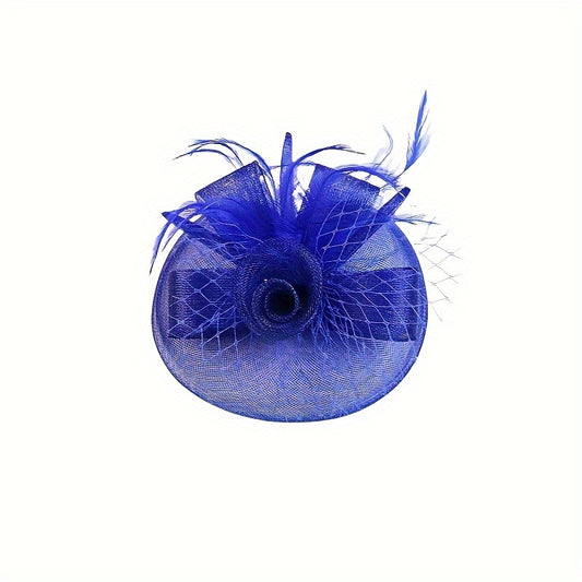 Vintage Turkey Feather Mesh Cap for Women