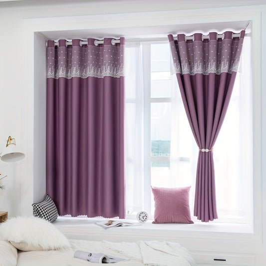 1pc Lace Shading Curtains For Living Room Bedroom Indoor Sunshades