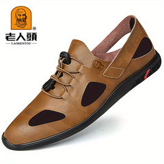 Men's Breathable Leather Sandals Slip On Outdoor Beach Spring Summer