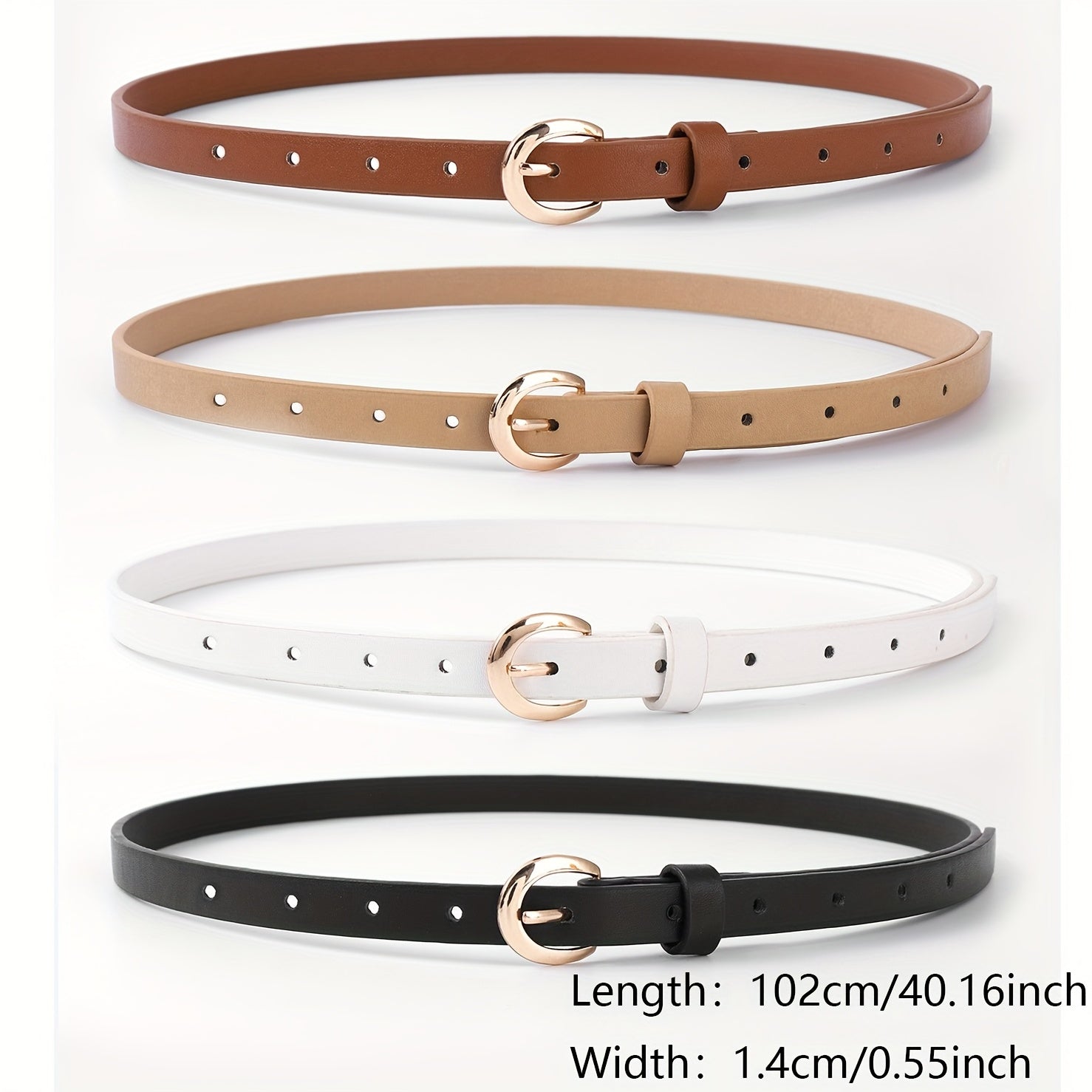 Oval Pin Buckle Belt Classic Solid PU Belt Vintage Jeans Pants Belt