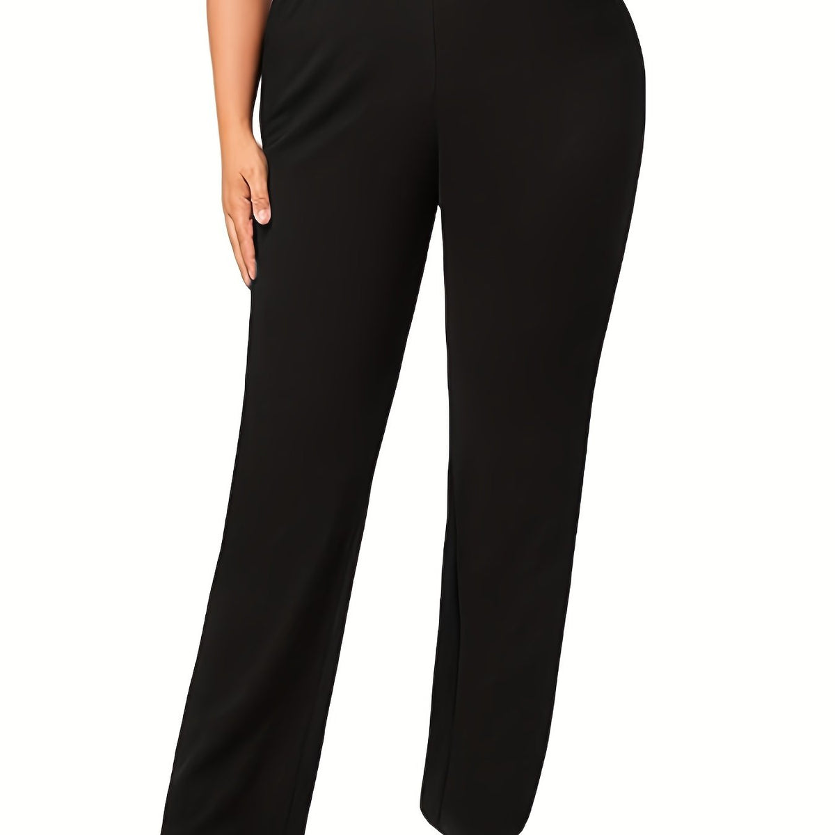  Solid High Rise Workwear Trousers