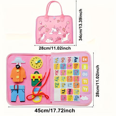 Pink Unicorn Large Board Sensory Learning Busy Board Toy