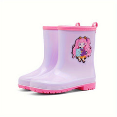 Kids Cartoon Rain Boots Waterproof Slip On Non Slip