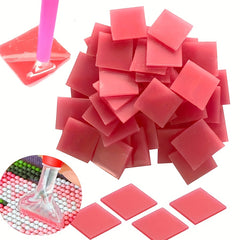 15-50pcs 2x2cm DIY Sticker Dotting Diamonds Red Wax Diamond Painting