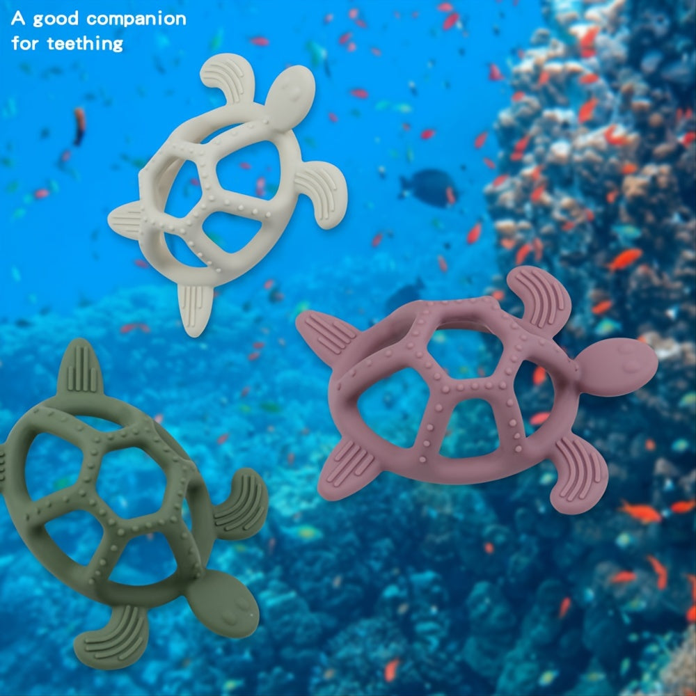 Turtle Teething Toy for Babies 3M+ BPA-Free Silicone Relief