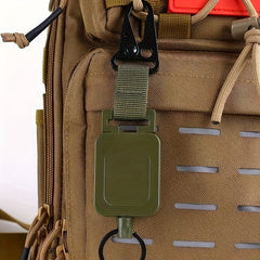 Metal Buckle Keychain With Clip & Retractable Wire Rope