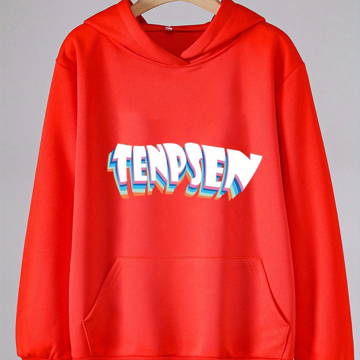 Creative Letter Print Hoodies With Pocket Girls Comfy Hooded Pullover
