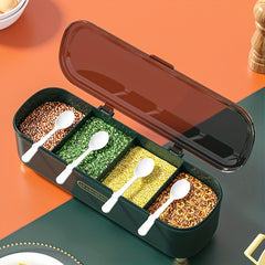 4-grid Seasoning Box with Spoon and Lid