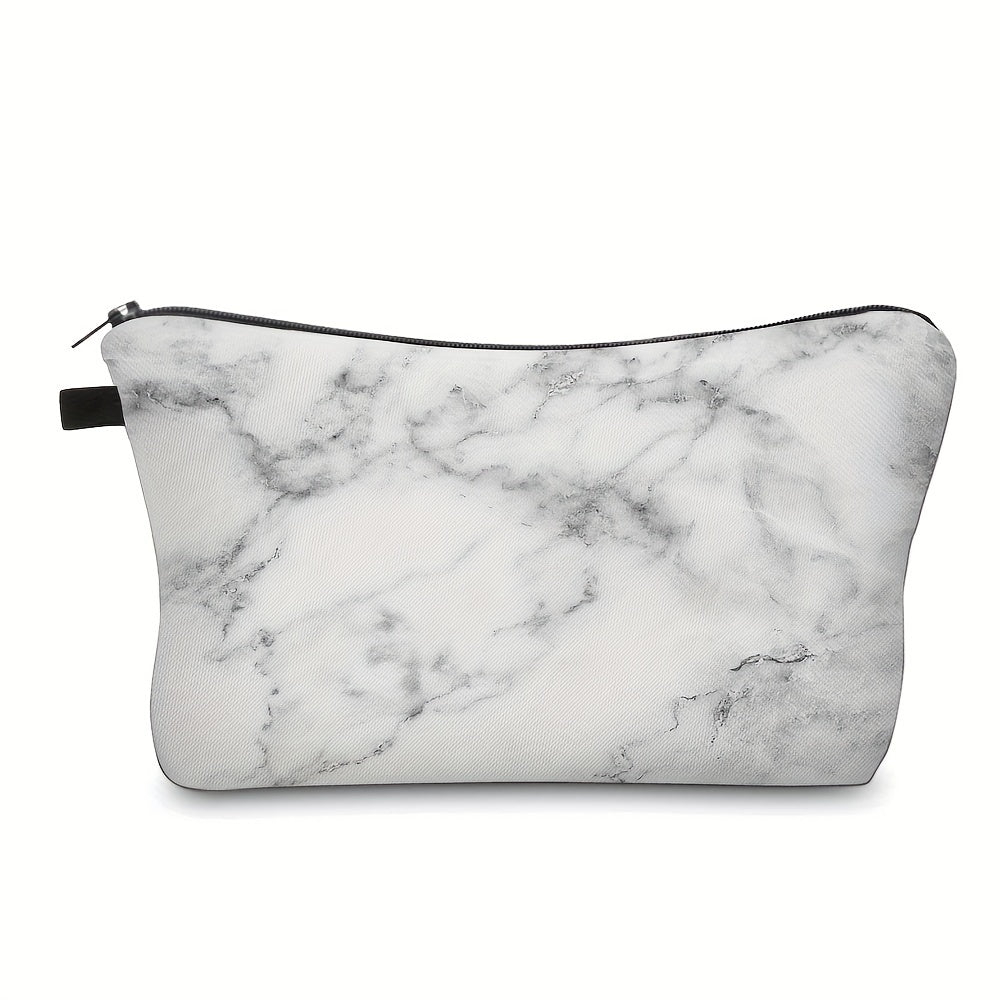 Marble Pattern Toiletry Bag for Women Water Resistant Makeup Pouch