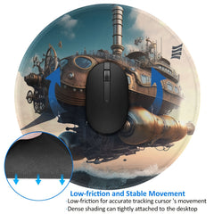 Spaceship Pattern Gaming Mousepad 20x20cm Rubber Border Mousepad